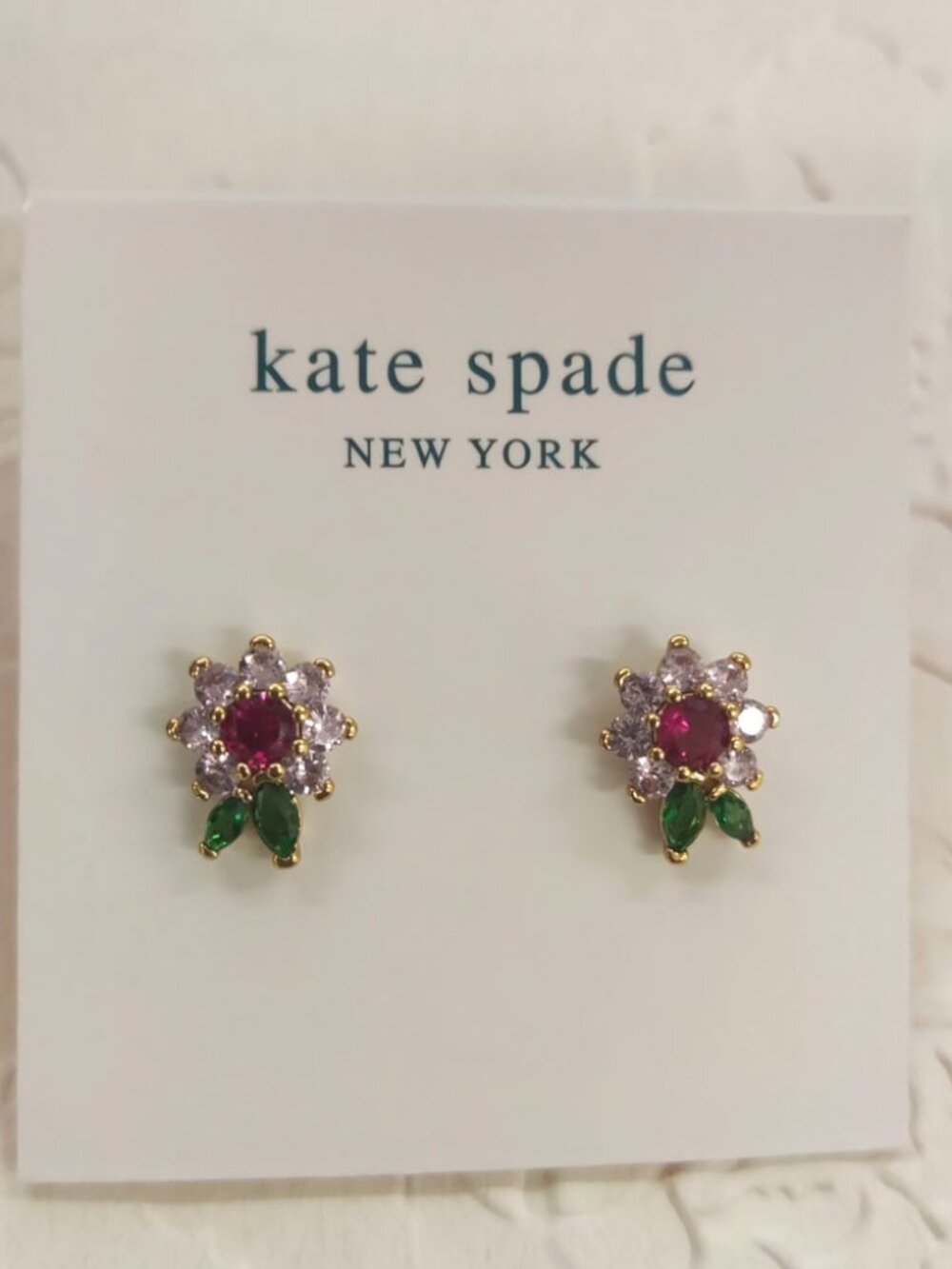 ❤️Kate Spade new bloom flower Gold Multi Color Stud Earrings